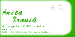 anita kranik business card